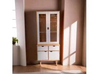 Aparador Cristalero 4P Mel/blanco Linea Nordica en Madera Maciza en Mel/Blanco - Aparadores y recibidores, Uruguay | Quesal, vista 4