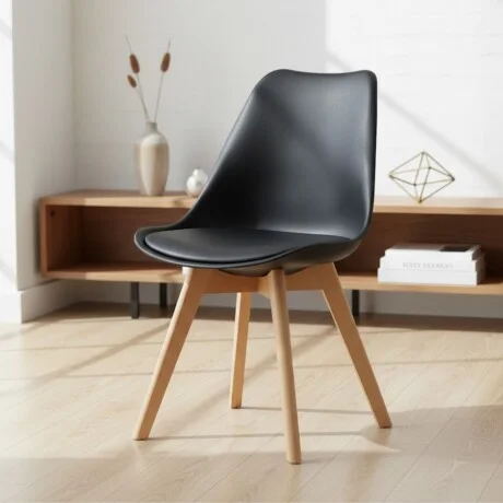 Silla Eames Tapizada - Negro en Negro - Sillas, Uruguay | La Cueva Muebles, vista 7