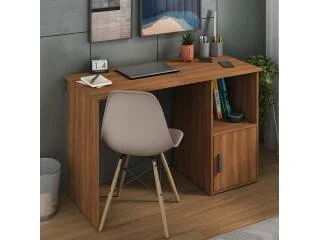 Escritorio 1 Estante y 1 Puerta Nogal en Gris - Escritorios, Uruguay | Quesal, vista 5