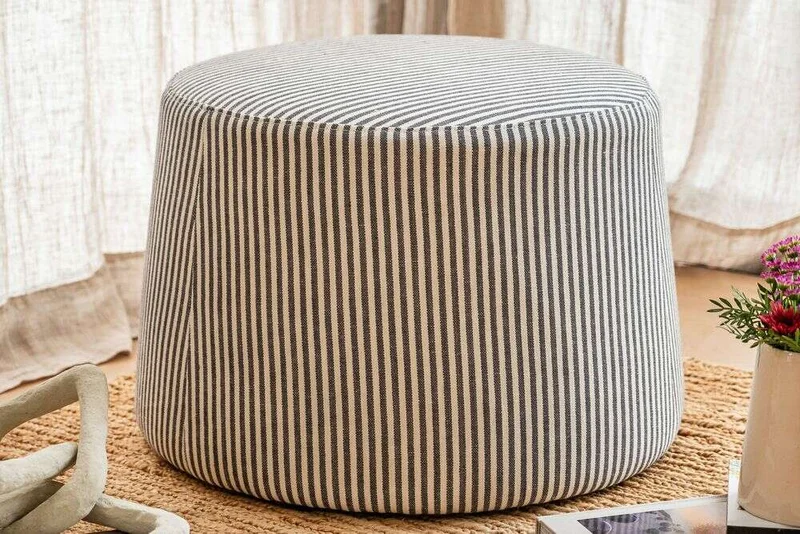 PUFF MILANO - LINO ALTO GRAMAJE RAYADO GRIS OSCURO en Multicolor - Butacas, banquetas y puffs, Uruguay | La Iberica, vista 5