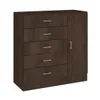Comoda Cajonera para Dormitorio de 5 Cajones 1 Puerta y 1 Estante interno - FE - Marron en Marrón - Cómodas, Uruguay | Mulata, vista 4 de 5