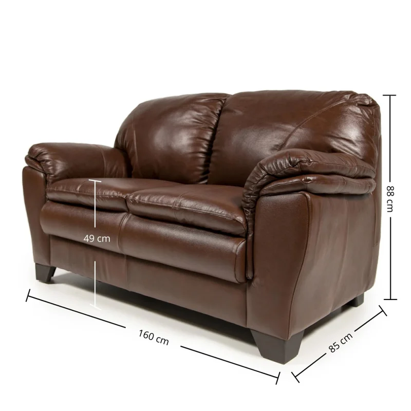 Sofá Arezzo - Cuero Básico - 2 cuerpos - New Brown en Marrón - Sillones y sofás, Uruguay | NYR, vista 3