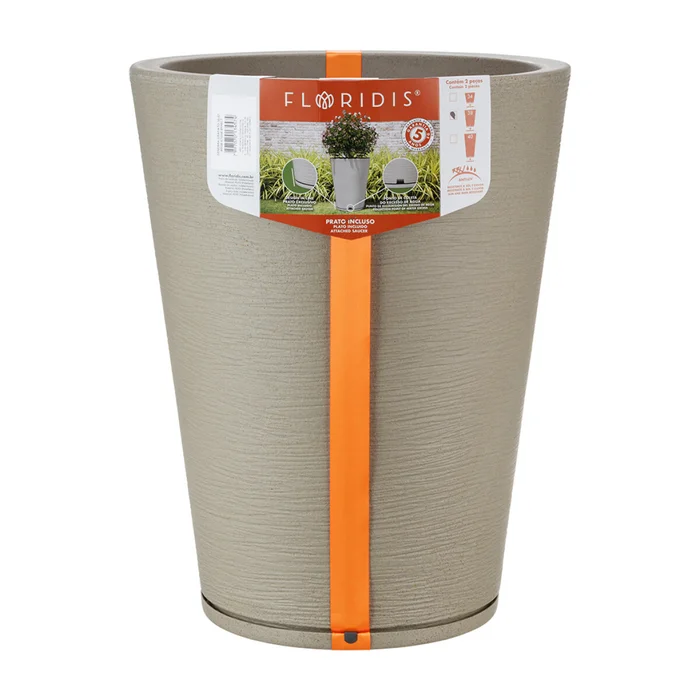 MACETA 38X57CM GENEBRA GRAPHITO EFECTO PIEDRA BEIGE en Beige - Macetas, Uruguay | Decohogar, vista 3