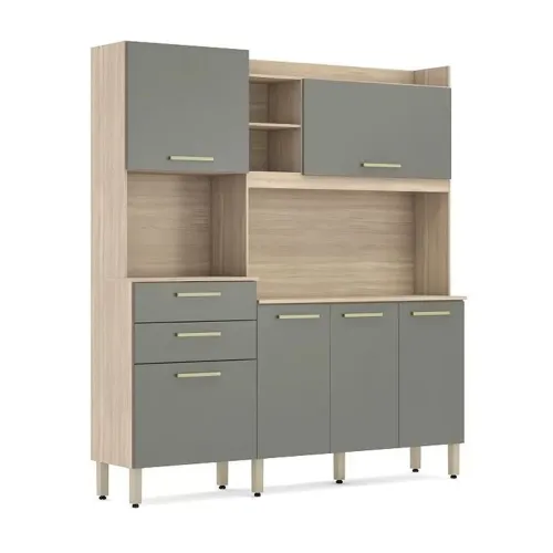 Mueble De Cocina Kit Completo Puertas Cajones Amoblamiento en Gris - Respaldos de cama, Uruguay | Soy Hogar