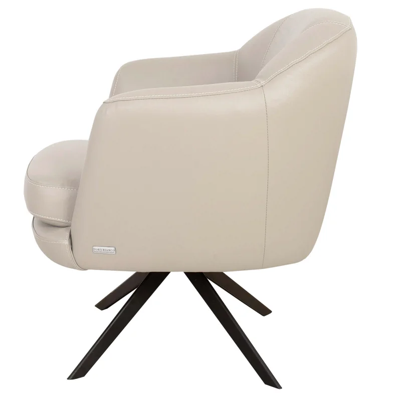 Butaca Giratoria 1 Cuerpo Cuero Blanco 1004 Offwhite en Blanco - Sillones y sofás, Uruguay | Divino, vista 4