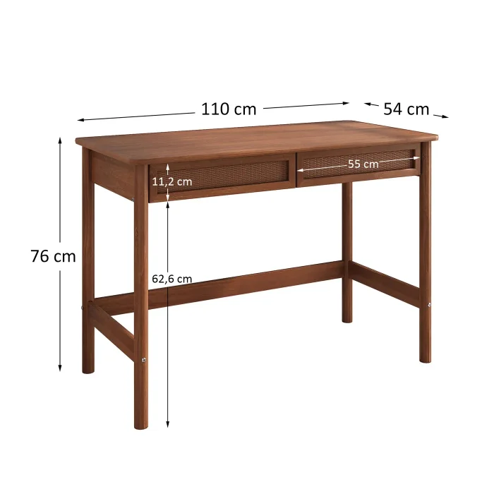 Escritorio 110cm Ratan Bilbao - Madera Maciza en Madera natural - Escritorios, Uruguay | Balton, vista 13