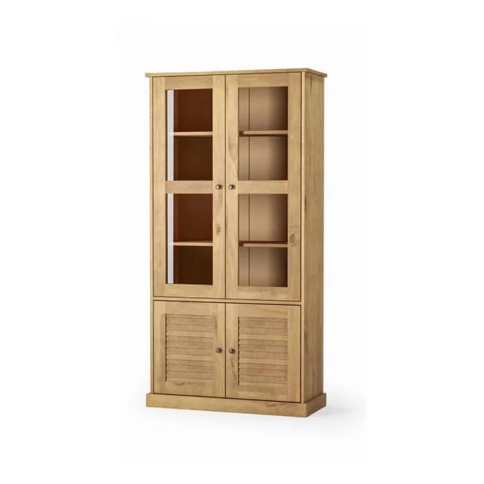 Cristalero - 4 Puertas - Línea Oslo - Natural en Natural - Bibliotecas, Uruguay | Ecowood