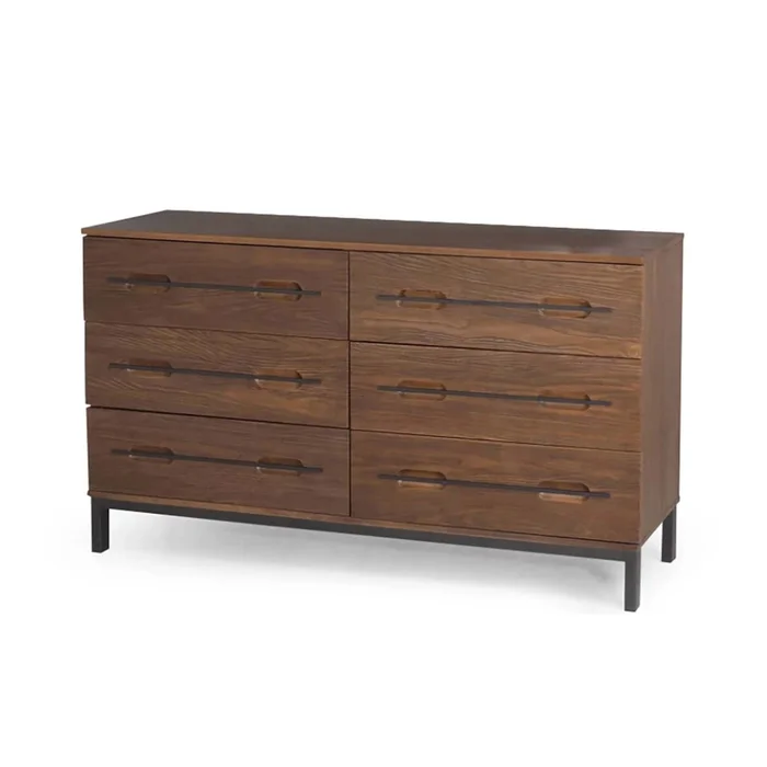 Comoda 6 Cajones Madera Marron Willow en Marrón - Cómodas, Uruguay | Divino, vista 2
