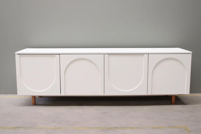 Rack Arco 160cm - Blanco en Madera natural - Muebles para TV, Uruguay | Berna Home, vista 9