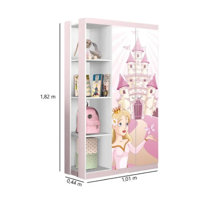 Ropero Para Niños 2 Puertas 4 Estantes Armario Infantil Princesa en Multicolor - Muebles, Uruguay | Soy Hogar, vista 2