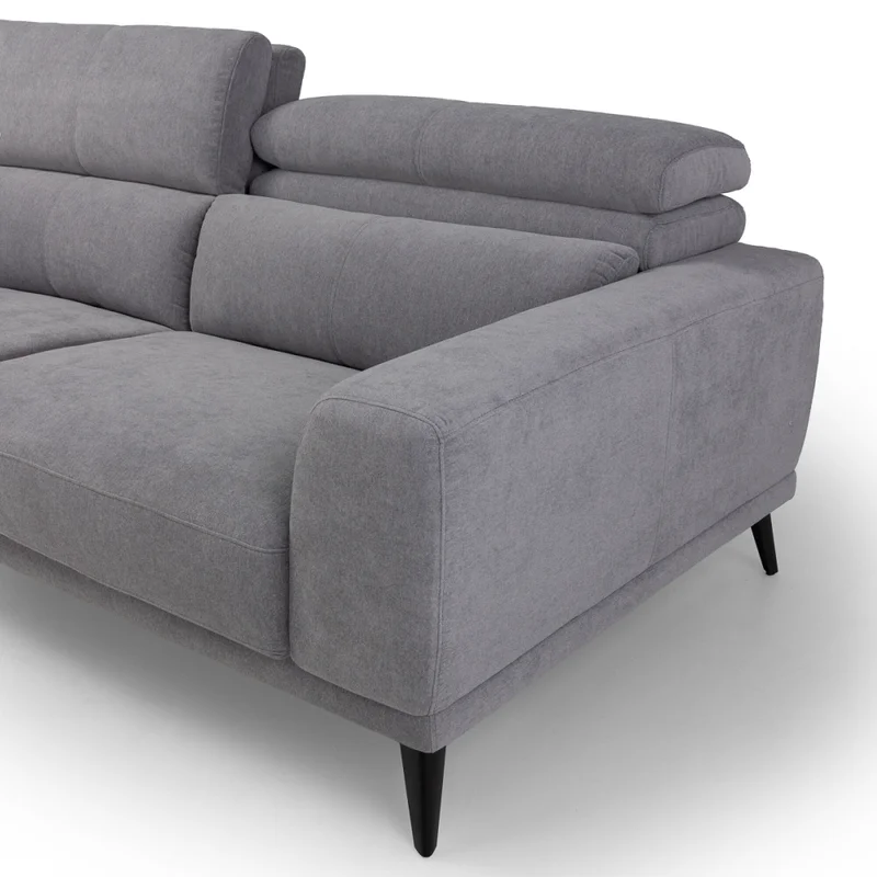 Sofá Keisy - Tela Microfibra - 3 cuerpos - Nikki 3 (Gris) en Gris - Sillones y sofás, Uruguay | NYR, vista 3