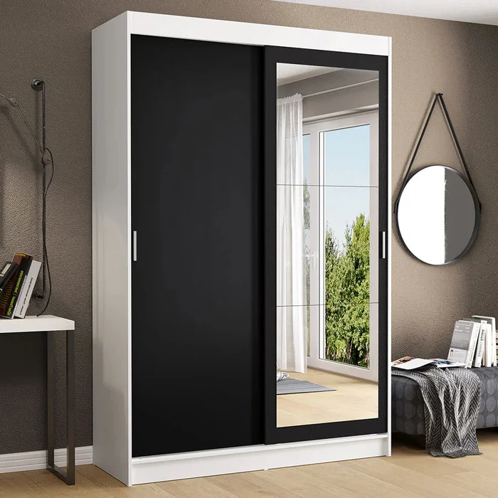 Ropero Placar Tokyo de 2 puertas corredizas con 1 Espejo en Negro - Roperos y placares, Uruguay | Balton, vista 9
