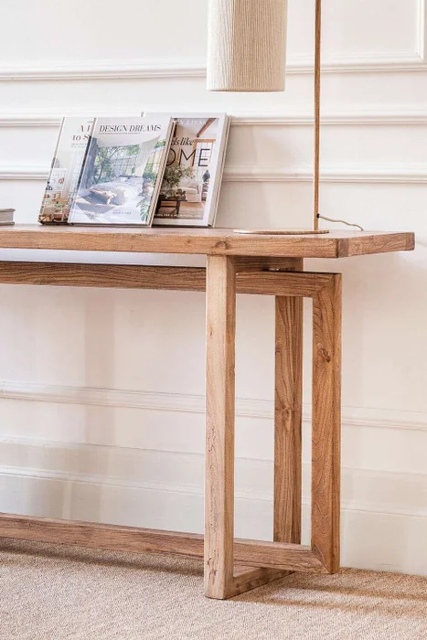 MESA DE ARRIMO / CONSOLA GEO - OLMO - 1.40 MTS en Madera natural - Bibliotecas, Uruguay | La Iberica, vista 10