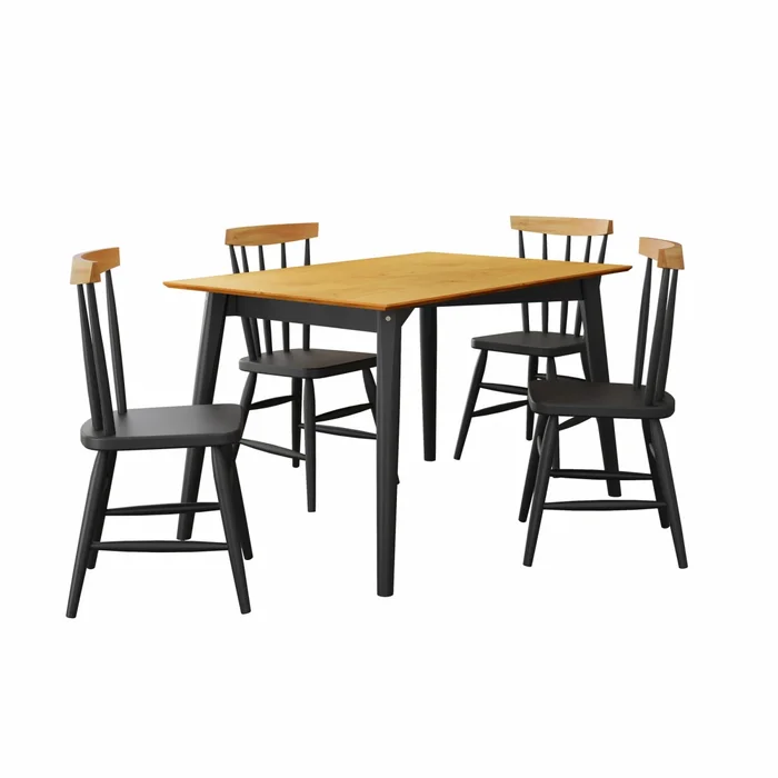 Juego de Comedor 4 Sillas - Udine - Ebano en Marrón - Mesas de comedor, Uruguay | Rústico Hogar, vista 2