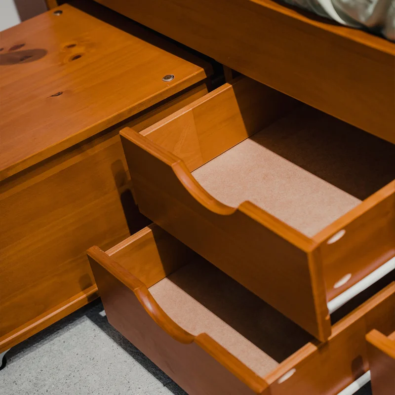 Cama Madera Maciza Con Cajones - 1 plaza - Linea floro - Blanco en Blanco - Dormitorio, Uruguay | Ecowood, vista 8