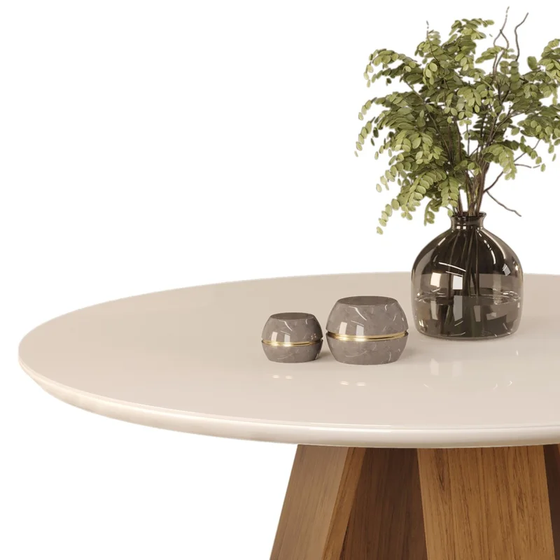 Mesa de Comedor Redonda - Linea Celeste Milán - Blanca en Beige - Mesas de comedor, Uruguay | Rústico Hogar, vista 3