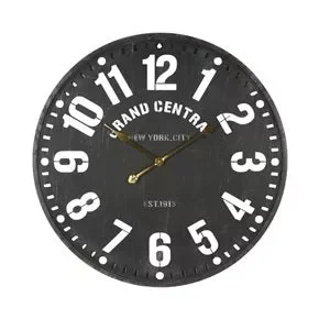 Reloj de pared metal negro en Negro - Decoración, Uruguay | Concetto Casa
