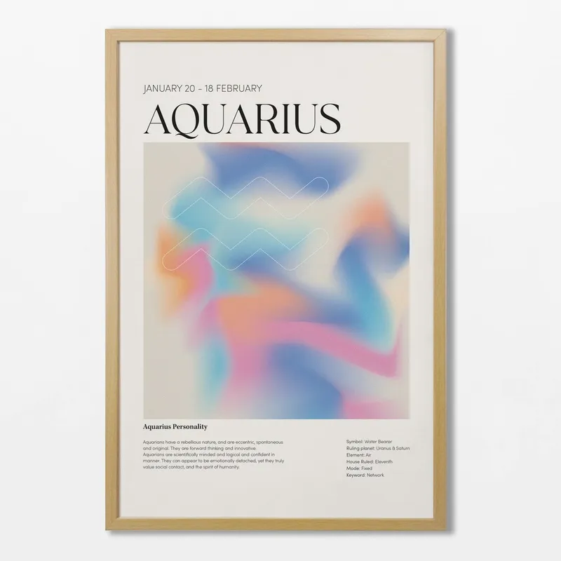 Signo Acuario en Multicolor - Láminas, Uruguay | La Cuadrería