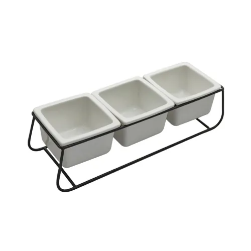 3 MACETAS CERAMICA 28x10x10CM BLANCO/NEGRO en Multicolor - Macetas, Uruguay | Koz