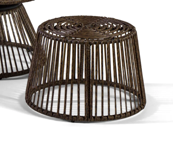 PUFF EN RATTAN SINTETICO 2162CF DIAM.43X33H CM en Marrón - Muebles para el exterior, Uruguay | Vinibel
