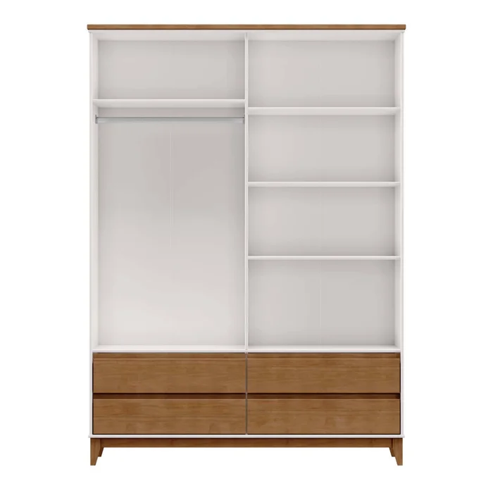 Placard 4 Puertas Mdf-y-madera Blanco Adaku 2.0 en BLANCO/NATURAL - Roperos y placares, Uruguay | Divino, vista 2