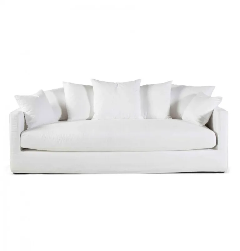 SOFA LYON 3 PLAZAS TELA ZENITH NIEVE 240X100X70H CM en Blanco - Sillones y sofás, Uruguay | Vinibel