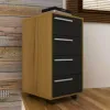 Cajonera 4 cajones c/ruedas Nogal/Negro - Escritorios y sillas de escritorio, Uruguay | Que Sal Muebleria, vista 9 de 9