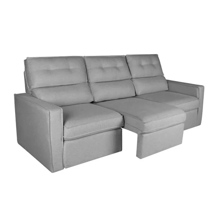 Sofa Retractil 3 Cuerpos Tela Gris Ambar en Gris - Sillones y sofás, Uruguay | Divino, vista 7