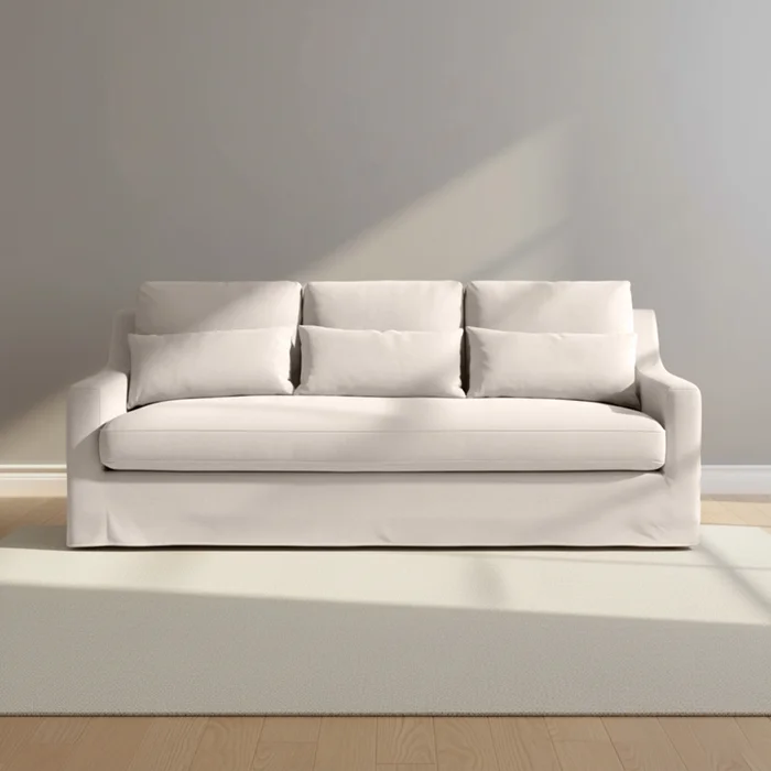 Sofá 3 Cuerpos Tela Natural-beige Singapur Crudo en Blanco - Sillones y sofás, Uruguay | Divino