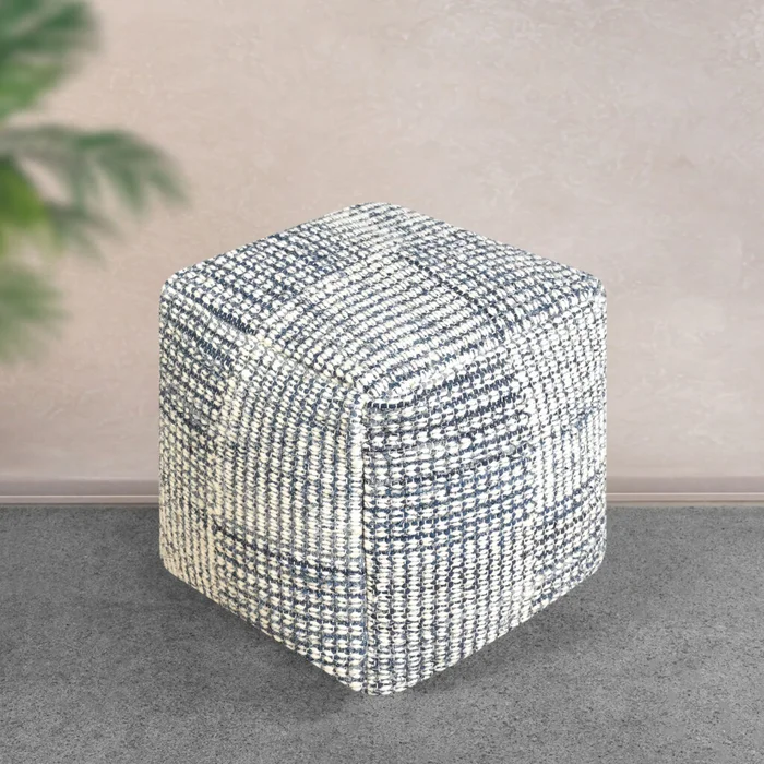 Pouf Balknap Lana Lana Natural en Multicolor - Textiles, Uruguay | Divino