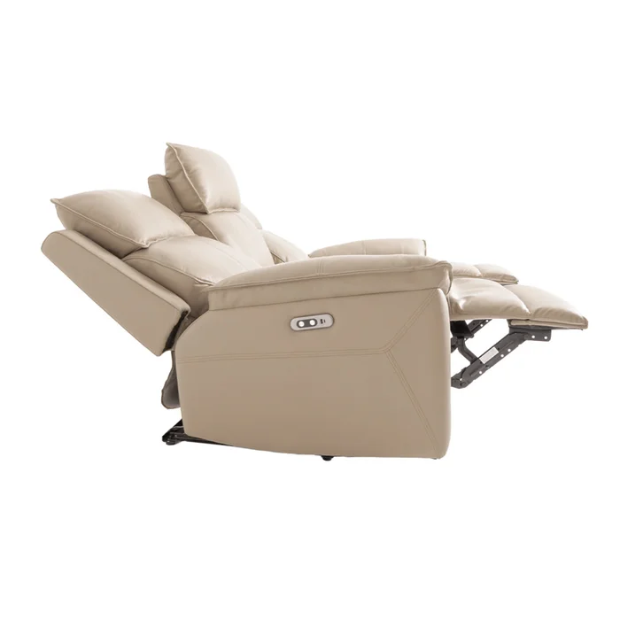 Recliner Eléctrico 3 Cuerpos Cuero-y-simil-cuero Marron Joshua Taupe en Beige - Sillones y sofás, Uruguay | Divino, vista 8