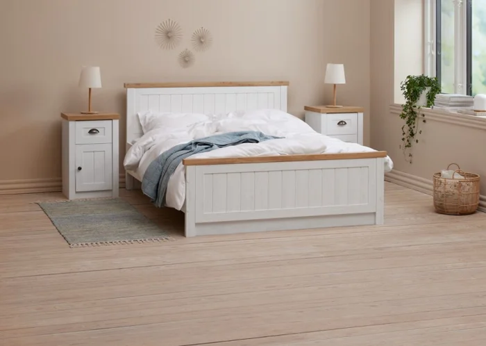 Estructura cama MARKSKEL 2 Plazas 140x190 balanco/roble nat en Blanco - Dormitorio, Uruguay | JYSK, vista 2