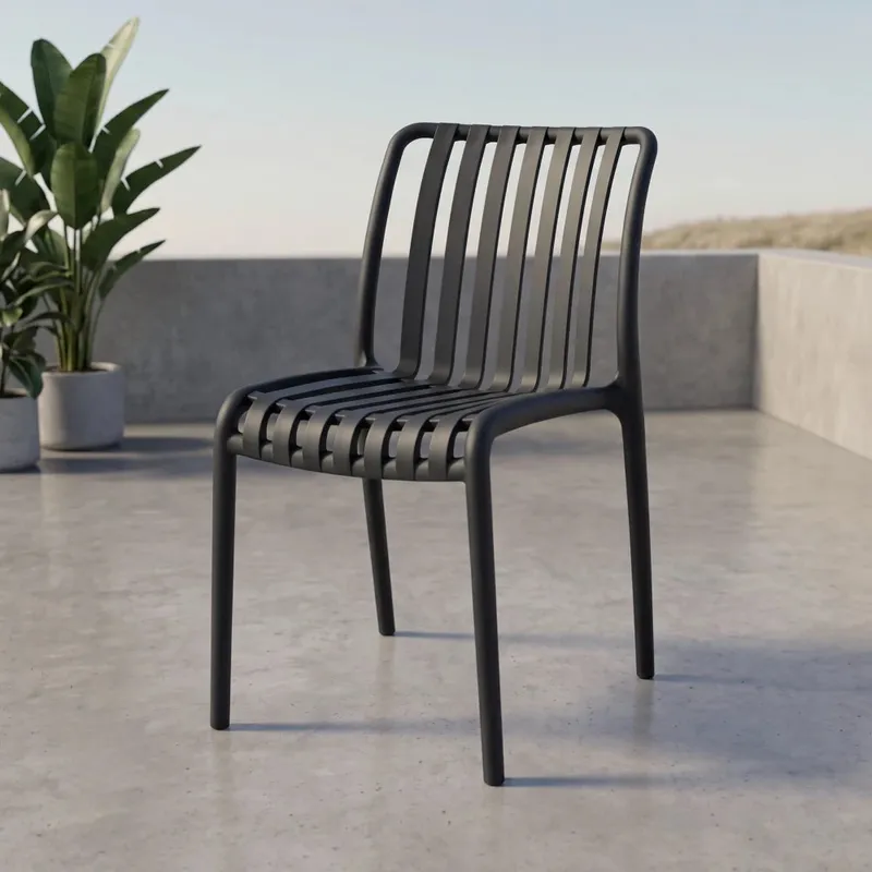 Silla de Exterior Omega - Negro en Negro - Sillas, Uruguay | Ecowood