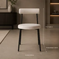 Silla Roll en Lino Chumbo - T1940 /Acero inox. Negro - Sillas, Uruguay | Casa Brava, vista 7