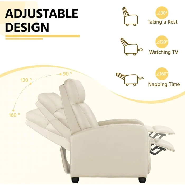 Sillon reclinable 1 cuerpo - Beige en Beige - Sillones y sofás, Uruguay | La Cueva Muebles, vista 4