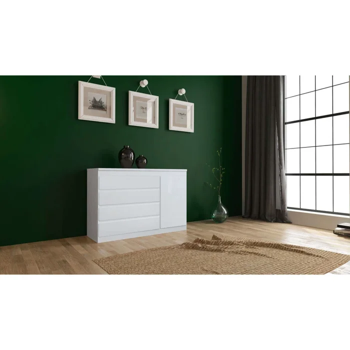Cómoda Cajonera 4 Cajones Mdf Blanco Zapatera South en Blanco - Cómodas, Uruguay | Divino, vista 3