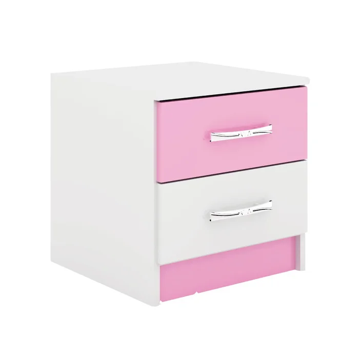 Mesa De Luz Infantil De 2 Cajones Para Dormitorio If02r en Rosa - Dormitorio, Uruguay | Soy Hogar