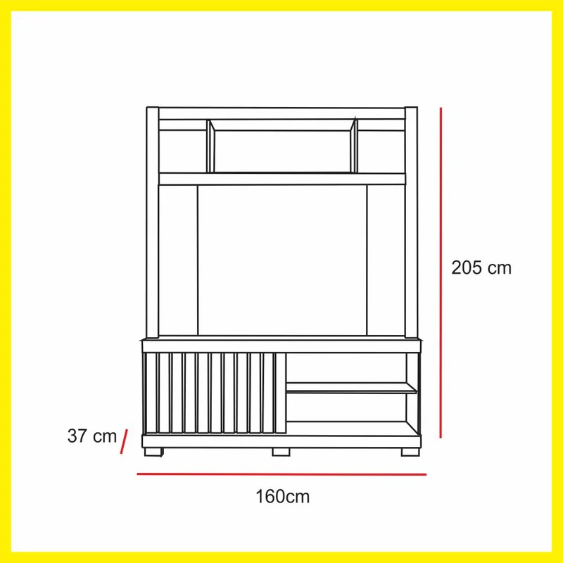 Producto: Modular Rack 128 de AMARELO en Madera natural - Muebles para TV, Uruguay | Amarelo, vista 3