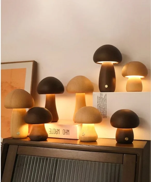 Lámpara de mesa SETA grande en Madera natural - Lámparas de mesa, Uruguay | Simple Deco, vista 3