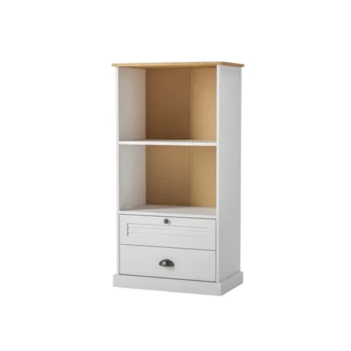 Estantería - 2 Cajones - Línea Oslo - Blanco en Blanco - Bibliotecas, Uruguay | Ecowood