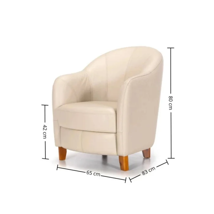 Butaca 100% Cuero - Bull - Arena en Beige - Sillones y sofás, Uruguay | Ecowood, vista 3