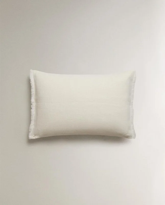 FUNDA COJÍN LINO PESADO en Blanco - Textiles, Uruguay | Zara Home, vista 5