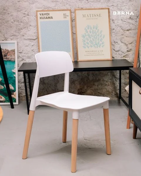 Silla Belloch Polipropileno/Madera - Blanco en Blanco - Butacas, banquetas y puffs, Uruguay | Berna home, vista 2