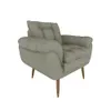 Butaca Poltrona Capitoneada Tapizada Tela Patas De Madera - Butacas, banquetas y puffs, Uruguay | Lais Muebles, vista 2 de 3