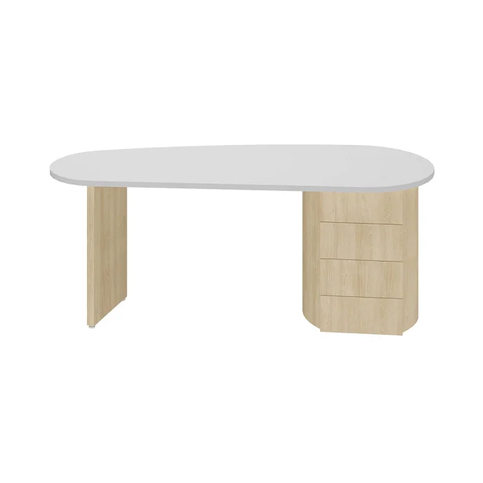 Escritorio Mdf-tamburato Marron Maelle en Blanco - Escritorios y sillas de escritorio, Uruguay | Divino, vista 2