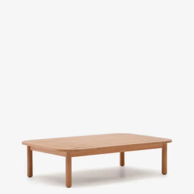 Mesa de centro exterior Sacova de madera maciza de eucalipto 140 x 89 cm FSC 100% en Madera natural - Mesas de living, Uruguay | Kavehome