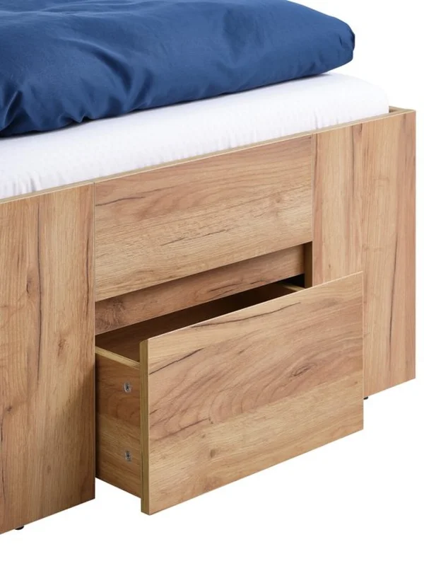 Estructura cama LIMFJORDEN 1 Plaza 90x190 2 cajones roble natural en Madera natural - Dormitorio, Uruguay | JYSK, vista 3