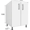 Bajo Mesada Mueble Cocina 2 Puertas Blanco Czb61 en Blanco - Sillones y sofás, Uruguay | Soy Hogar, vista 4 de 4