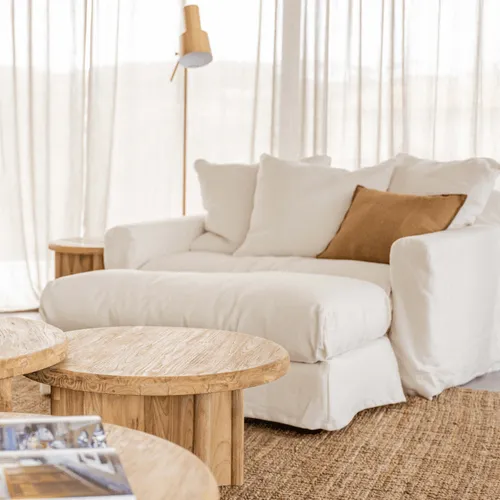 SOFA BISCARROSSE LOVESEAT 130 BLANCO en Blanco - Sillones y sofás, Uruguay | Masinfinito Casa