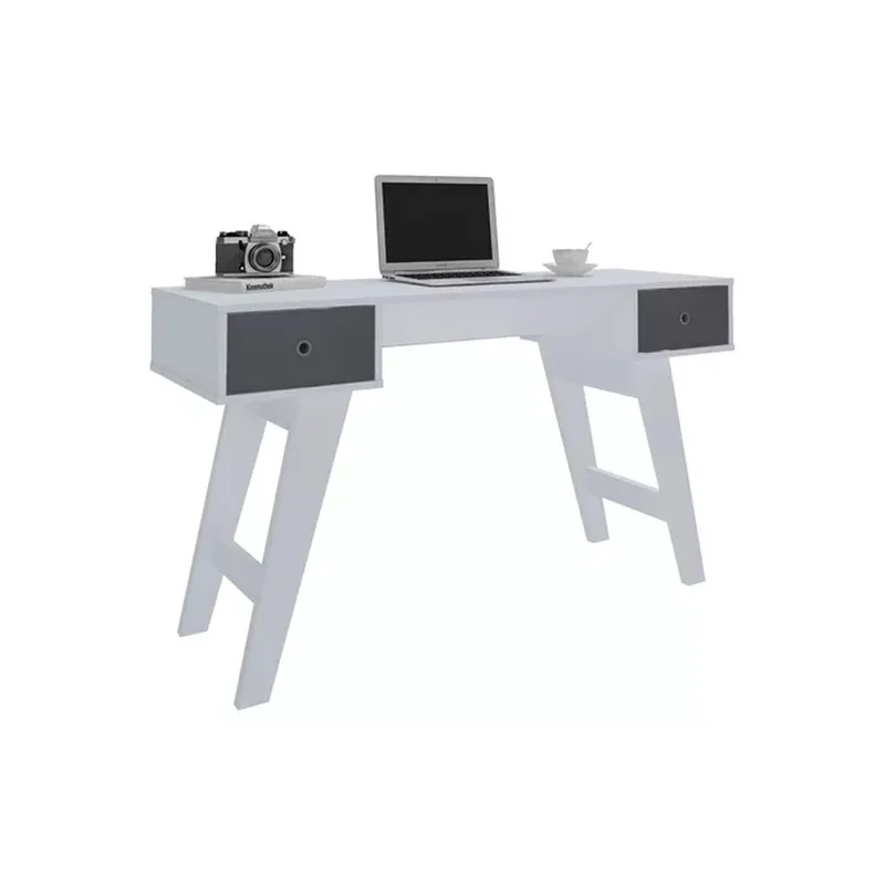 Escritorio Oficina Retro 2 Cajones Patas Altas en BLANCO / GRAFITO - Escritorios y sillas de escritorio, Uruguay | Muebles Express, vista 3